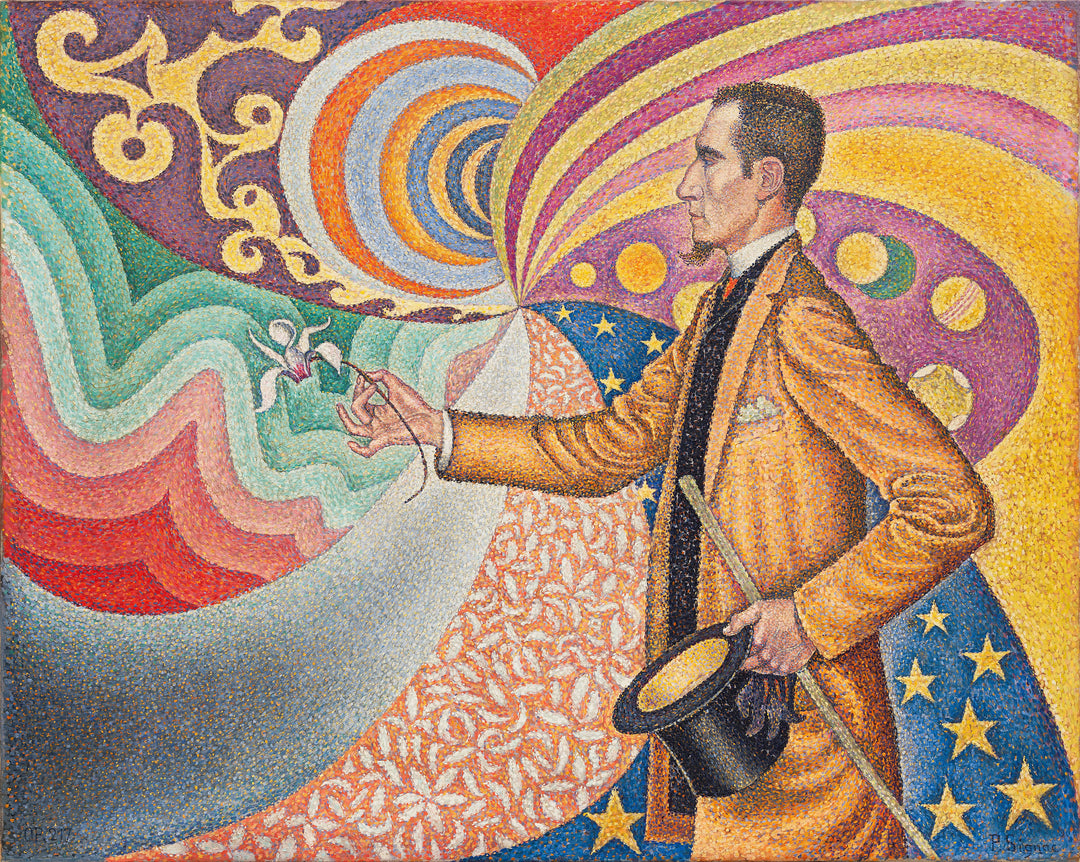 Opus 217. Against the Enamel of a Rhythmic Background of Measures and Angles, of Tones and Tints, Portrait of Mr. Félix Fénéon in 1890 - Paul Signac