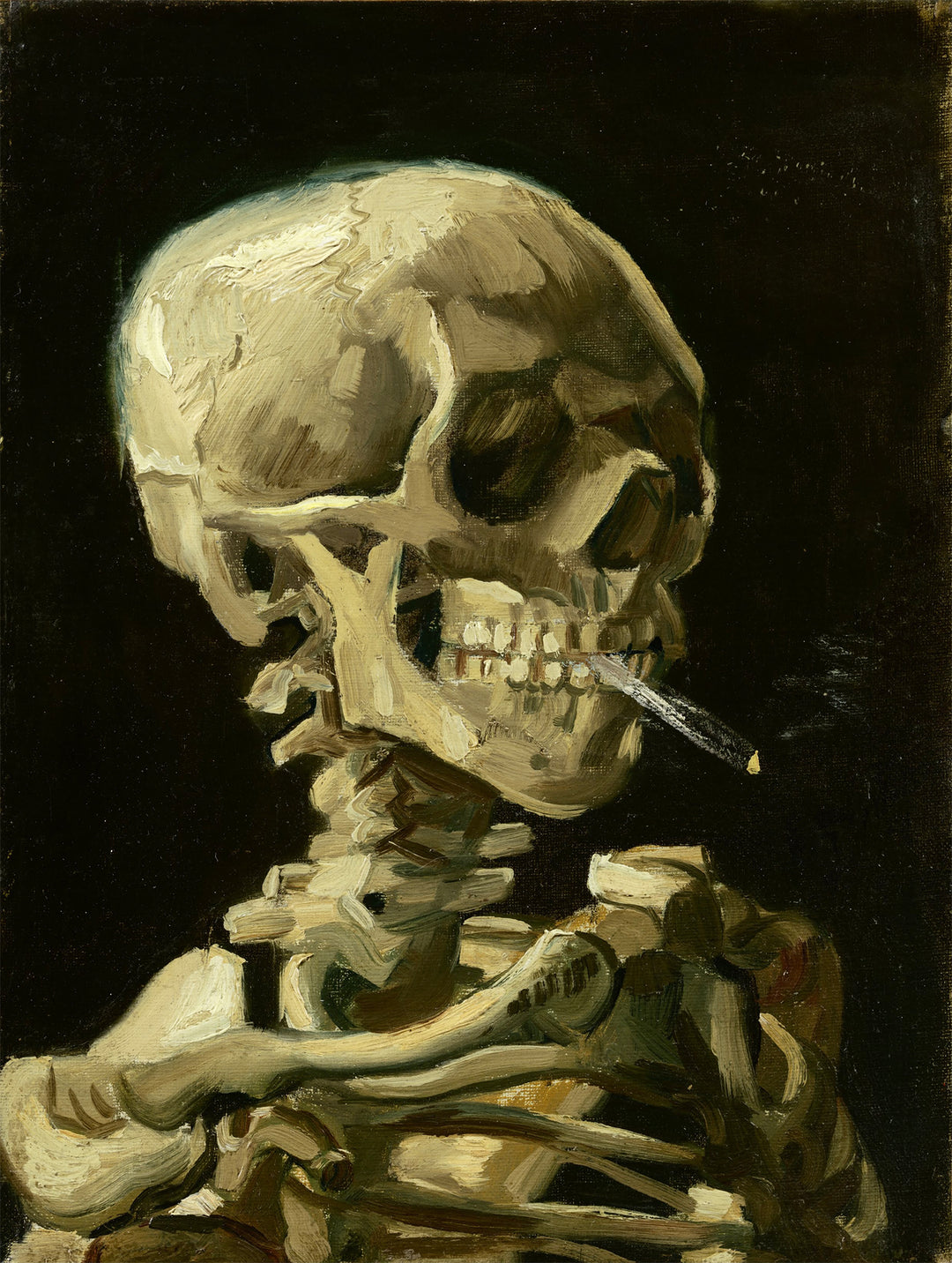 Skull with Burning Cigarette - Van Gogh