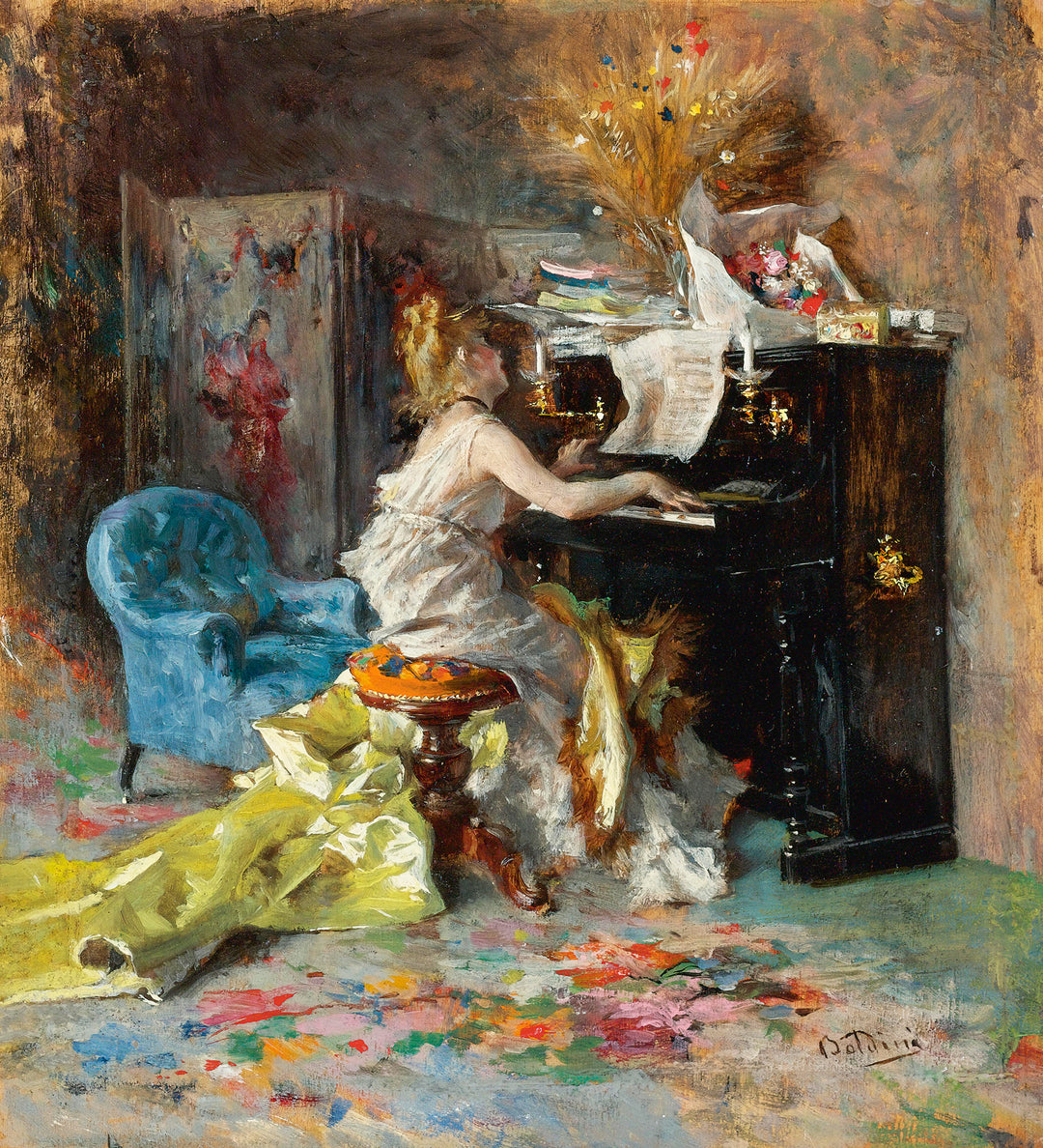 Woman at the piano - Giovanni Boldini