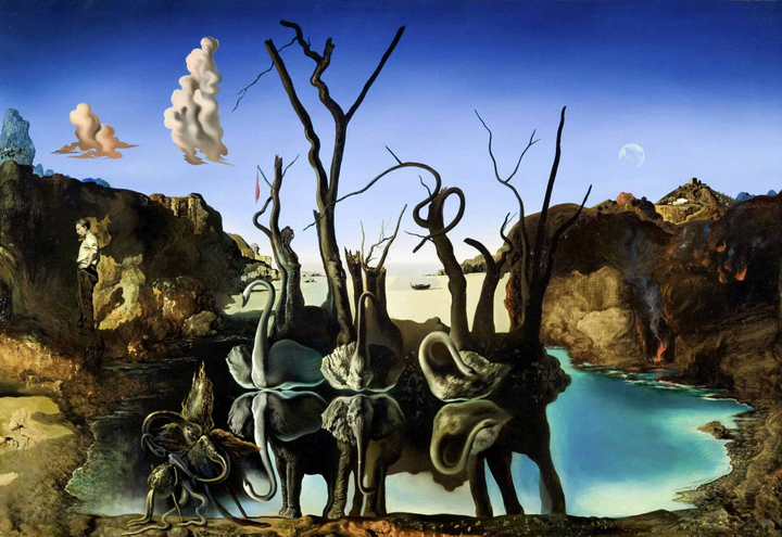 Cisnes que se reflejan como elefantes - Salvador Dalí
