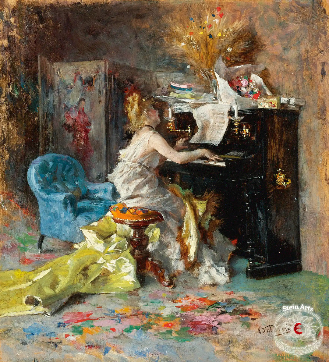 Woman at the piano by Giovanni Boldini